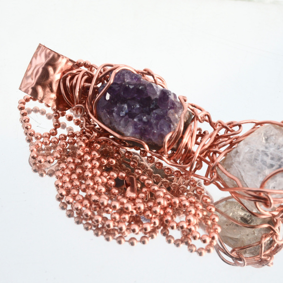 Herkimer DIamond Quartz Crystal Pendant Amethyst - Picture 3 of 7